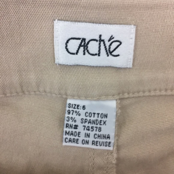 Cache Women's Tan Khaki Cropped Capris Size 6 D50 - Picture 2 of 4